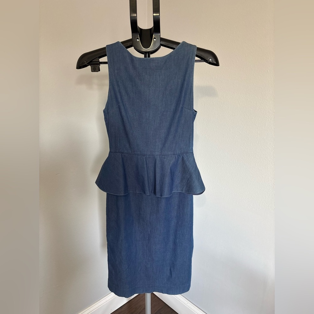Alice + Olivia Denim Blue Peplum Dress